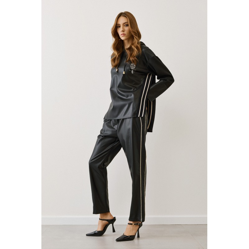 Παντελόνι Figaro δερματίνη με ρέλι - 1