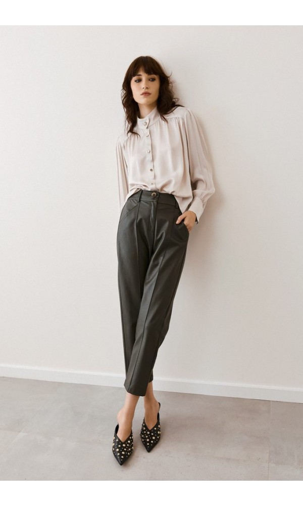 Figaro μαύρο δερματίνη παντελόνι - 1