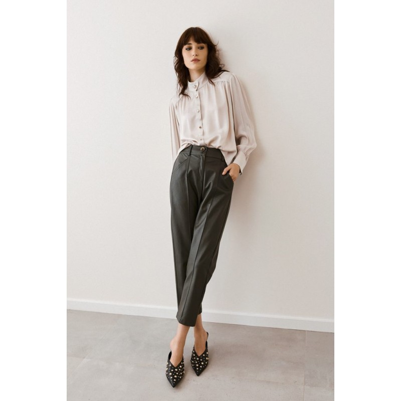 Figaro μαύρο δερματίνη παντελόνι - 1