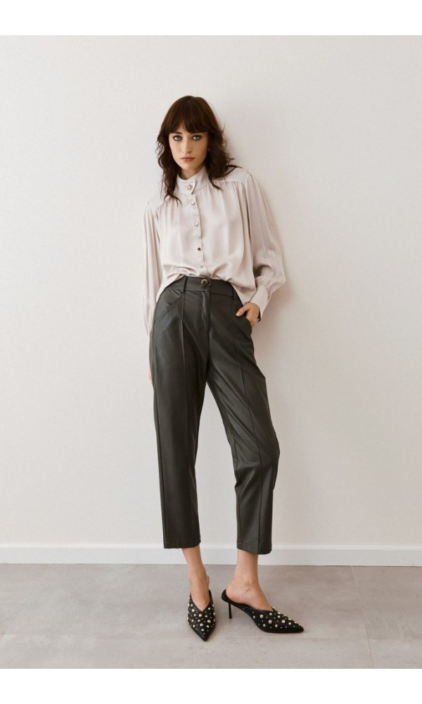 Figaro μαύρο δερματίνη παντελόνι - 2