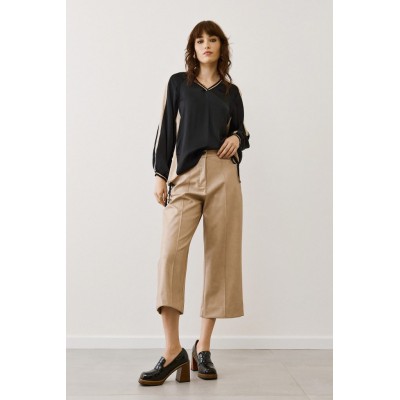 Figaro Δερματίνη Crop Παντελόνι ∞ Μπεζ - 3