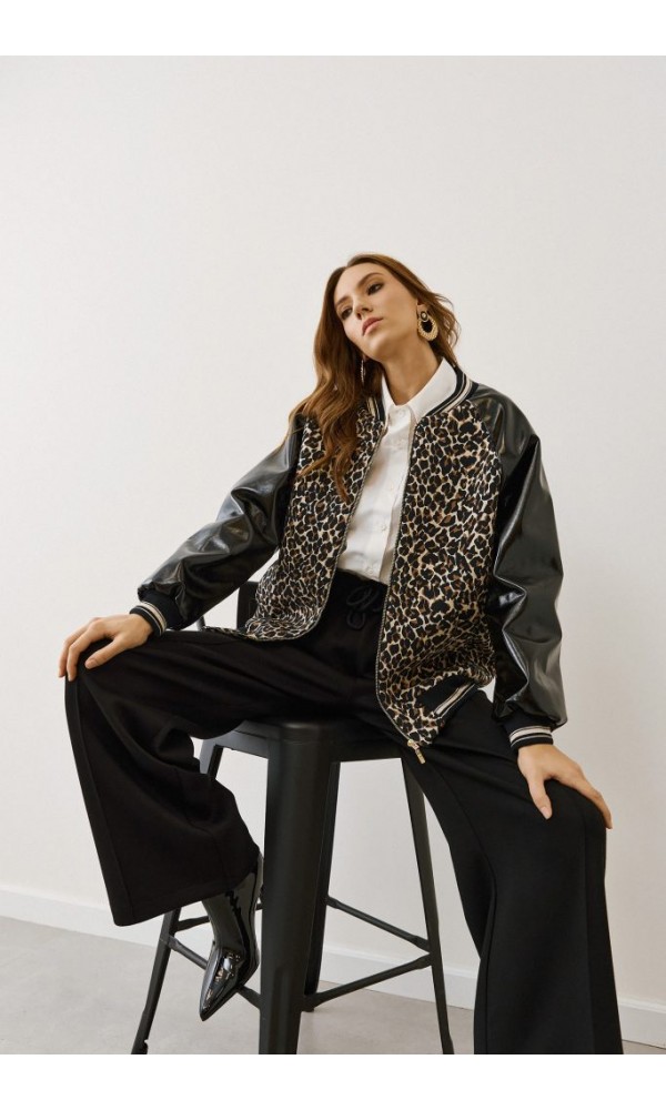 EIGHTY2 Wide leg υφασμάτινο παντελόνι ∞ Μαύρο - 2