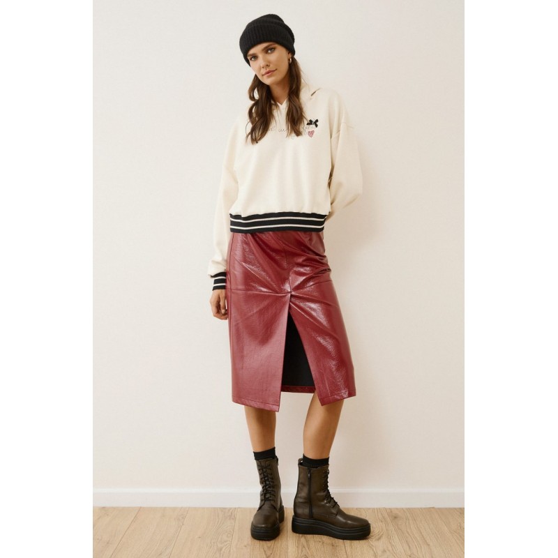 EIGHTY2 Κρεμ φούτερ με κουκούλα και κέντημα - 1