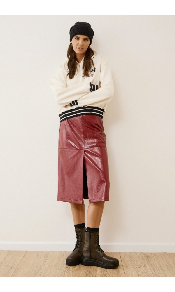 EIGHTY2 Κρεμ φούτερ με κουκούλα και κέντημα - 2