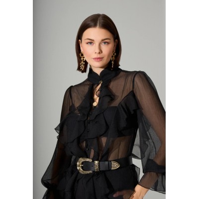 Διάφανο πουκάμισο με βολάν - 1