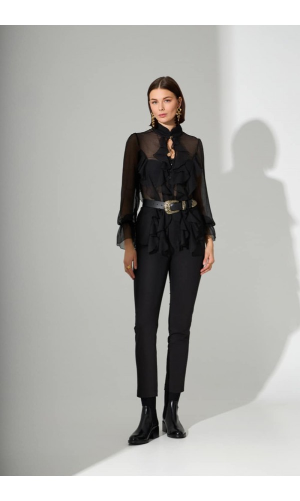 Διάφανο πουκάμισο με βολάν - 2