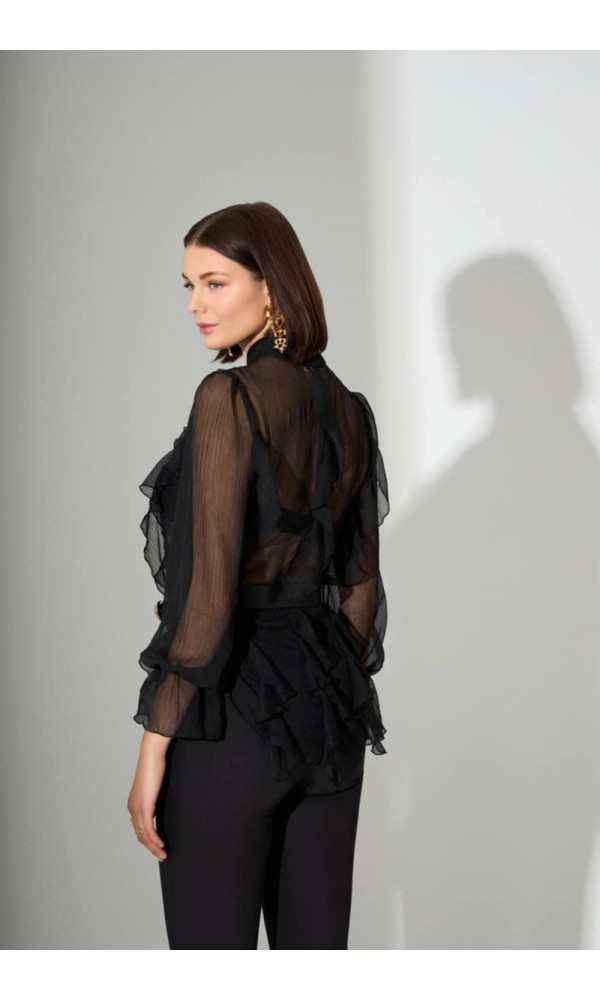 Διάφανο πουκάμισο με βολάν - 3